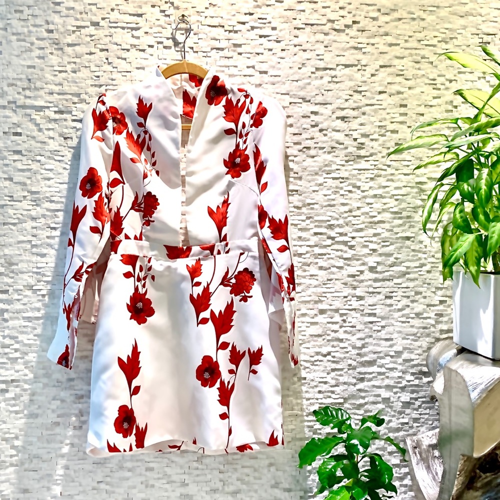 Flower satin dress